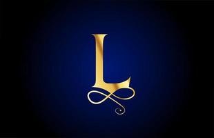 gouden l elegante monogram alfabet letter pictogram logo ontwerp. vintage bedrijfsbrading voor luxe producten en bedrijf vector