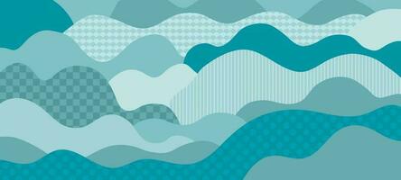 zee golven patroon. abstract Golf achtergrond. blauw water Golf lijn diep zee patroon achtergrond banier vector illustratie.