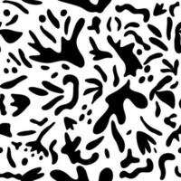 hand- getrokken minimaal abstract vormen patroon. monochroom achtergrond ontwerp sjabloon vector