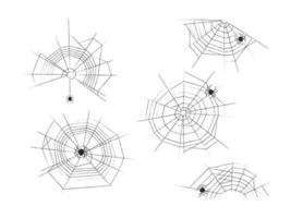 spin web reeks getextureerde halloween elementen vector illustratie