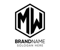 m w brief logo ontwerp vector sjabloon