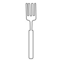 vork keuken prik eten keuken lijn tekening vector