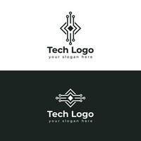 technologie logo sjabloon vector illustratie grafisch meetkundig tech logo