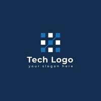 technologie logo sjabloon vector illustratie grafisch meetkundig tech logo