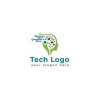 technologie logo sjabloon vector illustratie grafisch meetkundig tech logo