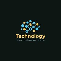 technologie logo sjabloon vector illustratie grafisch meetkundig tech logo