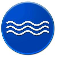 wit golven Aan een blauw knop geïsoleerd over- wit achtergrond, golven mobiel icoon vector illustratie