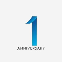 1 jaar verjaardag viering vector sjabloon ontwerp illustratie