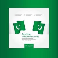 Pakistan onafhankelijkheidsdag viering vector sjabloon ontwerp illustratie