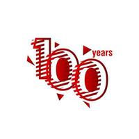 100 jaar verjaardag vector sjabloonontwerp illustratie