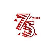 75 jaar verjaardag viering vector sjabloon ontwerp illustratie