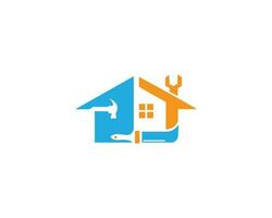 modern huis en huis schilderij logo met huis reparatie vector concept.