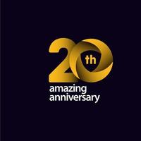 20 jaar geweldige verjaardag viering vector sjabloon ontwerp illustratie