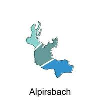 kaart van alpirsbach ontwerp illustratie, vector symbool, teken, schets, wereld kaart Internationale vector sjabloon Aan wit achtergrond