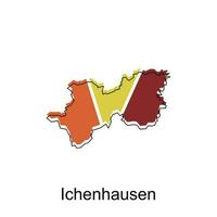 kaart van ichenhausen modern schets, kaart van Duitse land kleurrijk vector ontwerp sjabloon