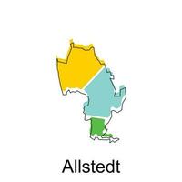 kaart van allstedt vector ontwerp sjabloon, nationaal borders en belangrijk steden illustratie