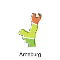 kaart van arneburg vector ontwerp sjabloon, nationaal borders en belangrijk steden illustratie