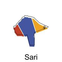 kaart van sari illustratie ontwerp sjabloon, meetkundig vormen en lijnen stijl geïsoleerd Aan wit achtergrond vector