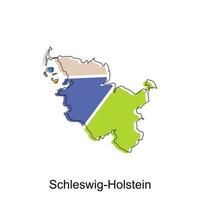 kaart van sleeswijk Holstein ontwerp illustratie, vector symbool, teken, schets, wereld kaart Internationale vector sjabloon Aan wit achtergrond