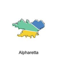 kaart van alfaretta vector ontwerp land van Georgië, wereld kaart land vector illustratie sjabloon