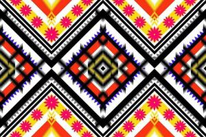 naadloos patroon met meetkundig abstract patroon elementen. bloemen vorm geven aan. meetkundig vormen tribal abstract rood geel zwart wit en ontwerp voor textiel, afdrukken, bed bladen. vector