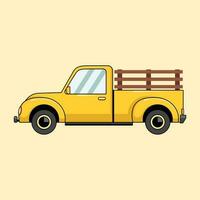 geel oppakken auto kunst illustratie vector ontwerp