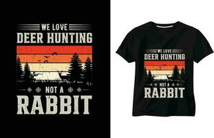 wij liefde hert jacht- niet een konijn t-shirt, jacht, bok, silhouet, typografie, vector t-shirt ontwerp