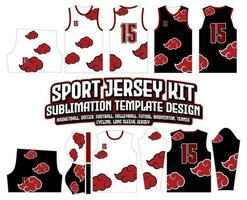 akatsuki rood wolken Jersey ontwerp sportkleding achtergrond vector