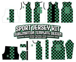 tanjiro groen zwart pleinen tegels Jersey ontwerp sportkleding achtergrond vector
