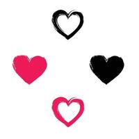 reeks van rood vector harten pictogrammen, liefde symbool, geïsoleerd Aan wit. heilige valentijnsdag dag symbool