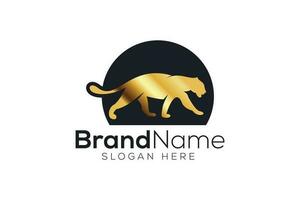 luxueus goud jaguar logo ontwerp vector sjabloon