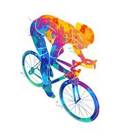 abstracte wielrenner op een racebaan van een scheutje aquarellen vectorillustratie van verf