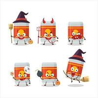 halloween uitdrukking emoticons met tekenfilm karakter van bier fles vector