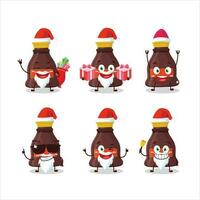 de kerstman claus emoticons met soja saus tekenfilm karakter vector