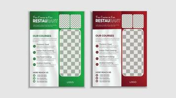 restaurant folder ontwerp en multi kleur restaurant folder ontwerp vector