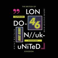 Londen uk belettering, abstract grafisch, typografie vector, t overhemd afdrukken, gewoontjes stijl, en andere gebruik vector