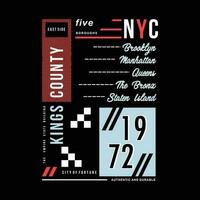 koning provincie nyc modern en elegant typografie slogan. kleurrijk abstract illustratie ontwerp met de lijnen stijl. vector afdrukken tee shirt, typografie, poster. globaal stalen.