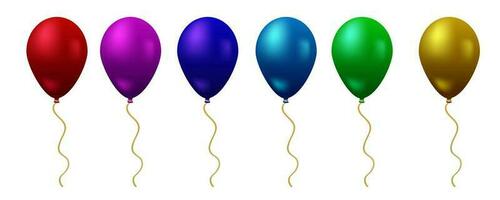 realistisch ballonnen verjaardag partij vieren en carnaval decoratie elementen vector