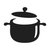 vector zwart soep pot