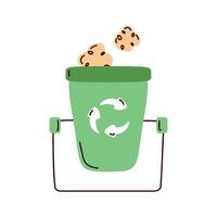 recycle bak groen pot icoon vector