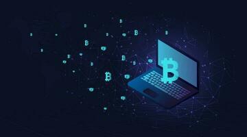 bitcoin en blockchain concept. vector