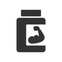 vector illustratie van sterk geneeskunde icoon in donker kleur en wit achtergrond