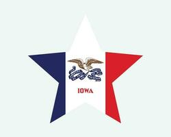 Iowa Verenigde Staten van Amerika ster vlag vector