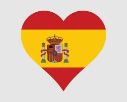 Spanje hart vlag. Spaans Spanjaard liefde vorm land natie nationaal vlag. koninkrijk van Spanje banier icoon teken symbool. eps vector illustratie.