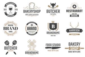 Restaurant Retro Vector Logo voor banner