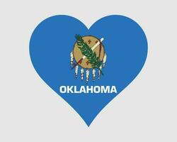 Oklahoma Verenigde Staten van Amerika hart vlag. OK ons liefde vorm staat vlag. oké Verenigde staten van Amerika banier icoon teken symbool clip art. eps vector illustratie.