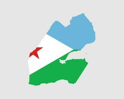 Djibouti kaart vlag. kaart van Djibouti met de djiboutiaanse land spandoek. vector illustratie.