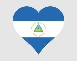 Nicaragua hart vlag. Nicaraguaanse liefde vorm land natie nationaal vlag. republiek van Nicaragua banier icoon teken symbool. eps vector illustratie.