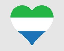 Sierra Leone hart vlag. Sierra leonean liefde vorm land natie nationaal vlag. republiek van Sierra Leone banier icoon teken symbool. eps vector illustratie.