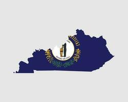 Kentucky kaart vlag. kaart van ky, Verenigde Staten van Amerika met de staat vlag. Verenigde staten, Amerika, Amerikaans, Verenigde staten van Amerika, ons staat spandoek. vector illustratie.